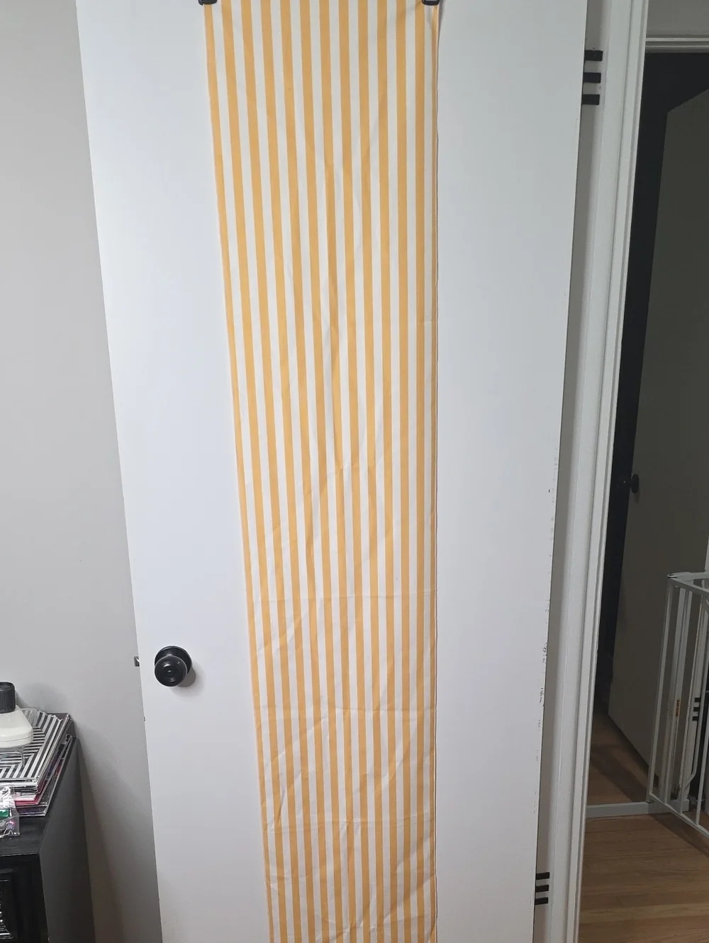 Yellow and White Striped Decorative Table Runner
